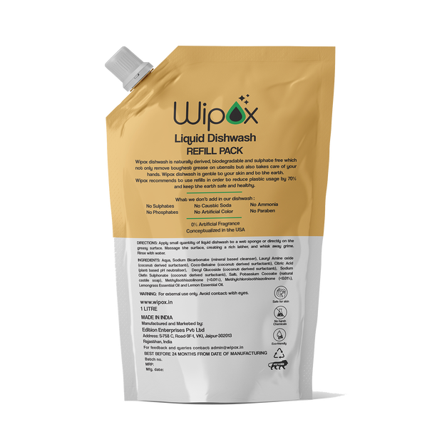 Wipox Liquid Dishwash Refill (1 LITRE)